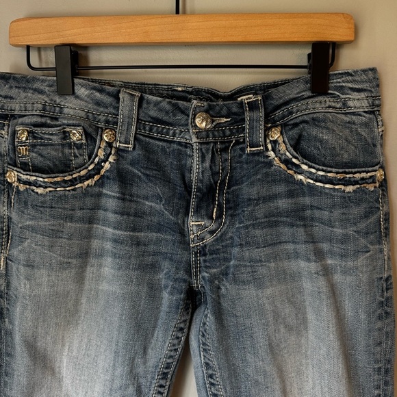 Miss Me Y2K Easy Boot cut stretch low rise rhinestone jeans Size 29 - Picture 3 of 12